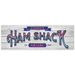 Personalized Ham Shack Sign, Ham Shack Sign, Amateur Radio Operator Gift, Ham Radio Gift, Ham Sign, Custom Metal Sign, Custom Call Sign