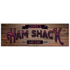 Personalized Ham Shack Sign, Ham Shack Sign, Amateur Radio Operator Gift, Ham Radio Gift, Ham Sign, Custom Metal Sign, Custom Call Sign
