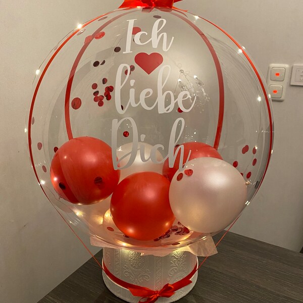 Bubble Geschenk, Geschenkidee für Kindergeburtstag, Mutter Tag, personalisiertes Ballongeschenk, Ich liebe dich, Valentinestag