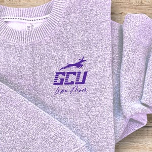 GCU Embroidered Knit Luxury Sweatshirt Unisex Grand Canyon University Graduation Lope Alumni Gift for Him Her Mom Dad Teacher Mothers Day