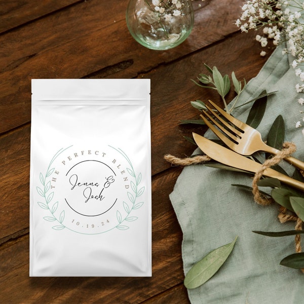 Personalized Coffee Bag Wedding Favor | Custom Coffee Bag Pouch| Unique Wedding Shower Favor | Coffee Favor | Baby Shower Favor | Minimalist