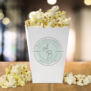 Personalized Popcorn Box Wedding Favor Custom Popcorn Favor Unique Wedding Shower Favor Popcorn Favor Late Night Snack Birthday Party Bag