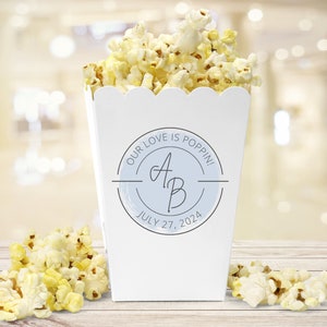Scatola di popcorn personalizzata Bomboniera di matrimonio Bomboniera di popcorn personalizzata Bomboniera di matrimonio unica Bomboniera di popcorn Borsa per festa di compleanno con spuntino a tarda notte