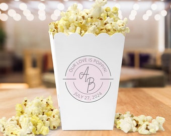 Personalized Popcorn Box Wedding Favor Custom Popcorn Favor Unique Wedding Shower Favor Popcorn Favor Late Night Snack Birthday Party Bag