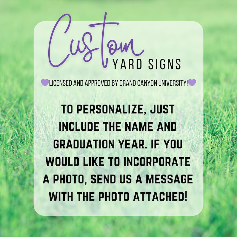 custom yard sign gcu graduate graduation alumni grad party personalized corrugated plastic yard sign