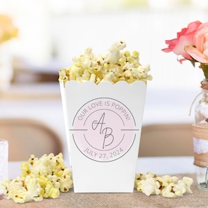 Personalized Popcorn Box Wedding Favor Custom Popcorn Favor Unique Wedding Shower Favor Popcorn Favor Late Night Snack Birthday Party Bag