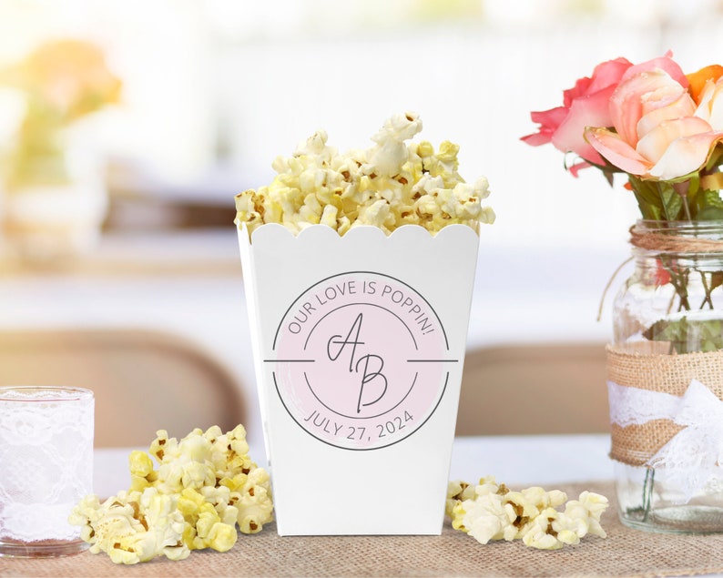 Personalized Popcorn Box Wedding Favor Custom Popcorn Favor Etsy