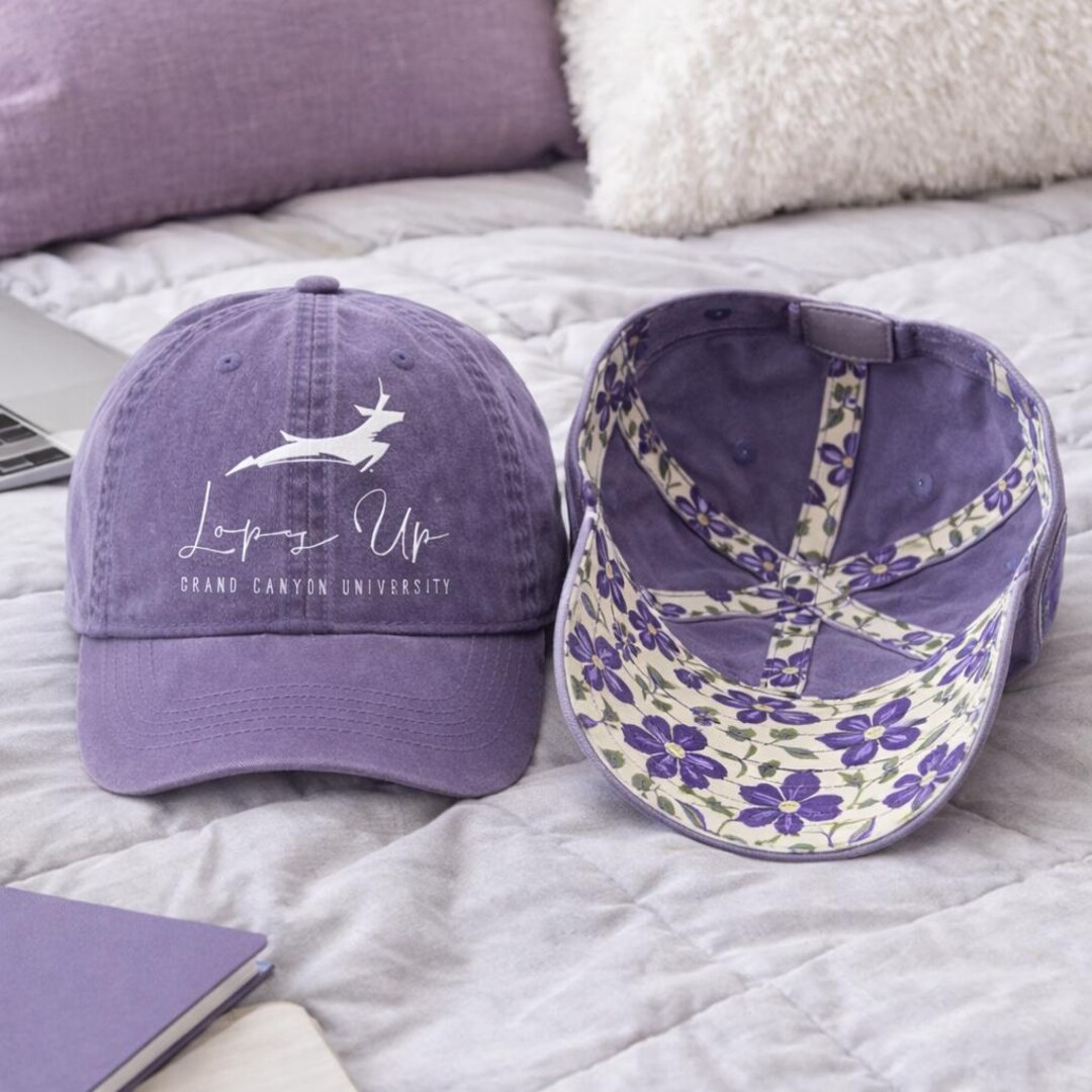GCU Baseball Hat Embroidered Lopes up Cap Womens Purple Ponytail ...