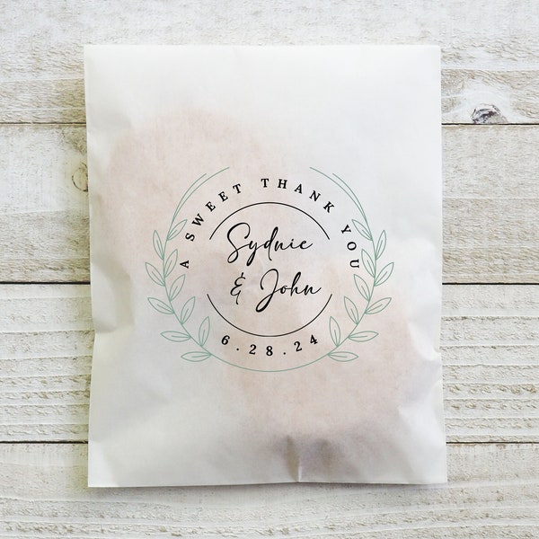 Personalized Cookie Bag Wedding Favor | Custom Treat Bag Pouch | Donut Bag Party Bag | Wedding Cake Bag | Baby Shower Favor | Minimalist
