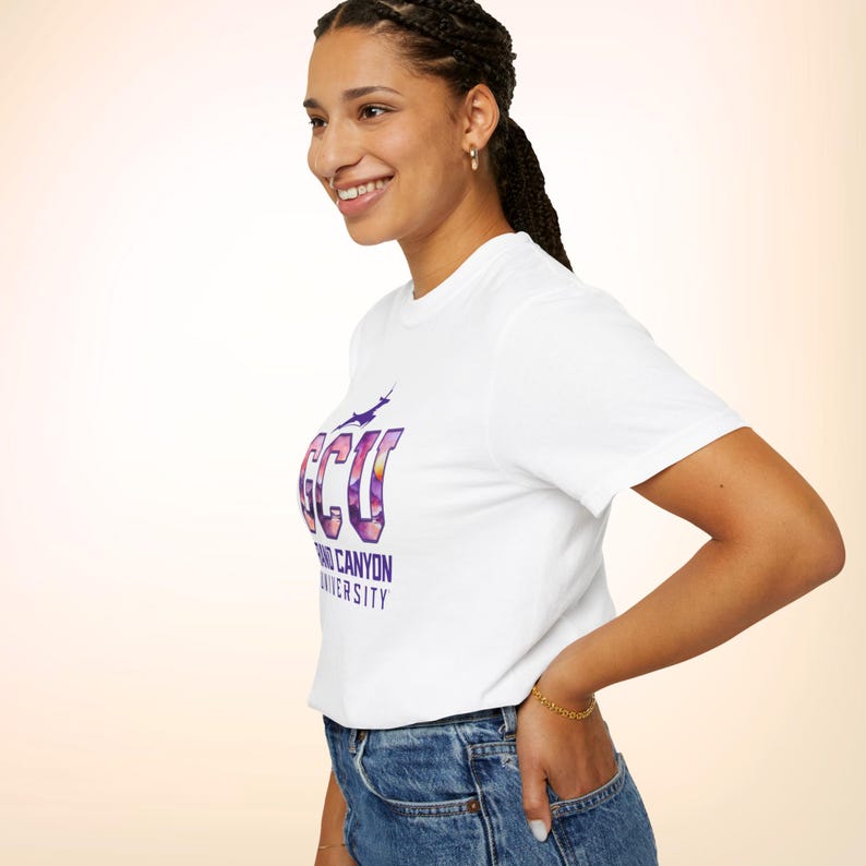 Pink Gcu GCU T-shirt Watercolor Varsity Lettering Grand Canyon University Faux ...