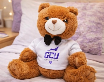Urso de pelúcia da Universidade Grand Canyon | Presente personalizado da GCU | Decoração de quarto para o Dia dos Namorados | Pacote de presentes para universitários para ela ou para ele que sente sua falta