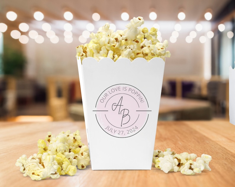 Personalized Popcorn Box Wedding Favor Custom Popcorn Favor Unique