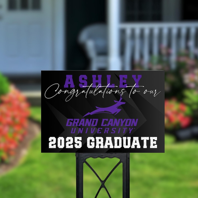 custom yard sign gcu graduate graduation alumni grad party personalized corrugated plastic yard sign