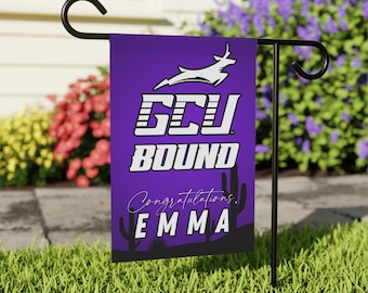 Bandeira de jardim da GCU (Grand Canyon University) com estampa de lobos para decoração externa.