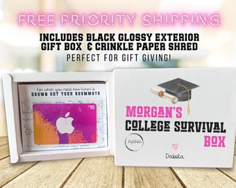 College Survival Gift Card College Bound Care Package High School Graduation Gift Personalized Gift College Student Cash Holder Money Holder