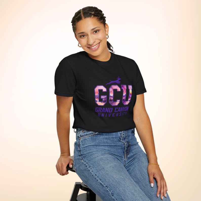 Pink Gcu GCU T-shirt Watercolor Varsity Lettering Grand Canyon University Faux ...