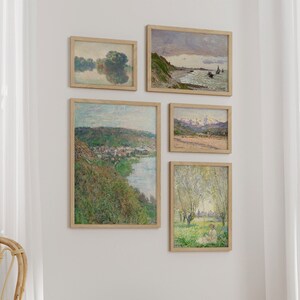 Monet Wall Art Prints - SET OF 5 - Eclectic Gallery Wall Art Set, Claude Monet Print, Monet Exhibition Poster, Living Room Decor