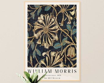 William Morris Printable Art - William Morris Poster, William Morris Wall Art, Blue Honeysuckle Poster, Museum Exhibition, INSTANT DOWNLOAD