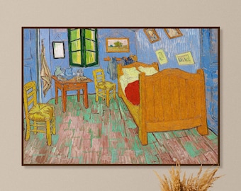Van Gogh Printable Art - The Bedroom Poster, Van Gogh Poster, Van Gogh Wall Art, Landscape Wall Art, Museum Exhibition, INSTANT DOWNLOAD