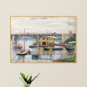 Claude Monet Printable Art - Bridge at Argenteuil, Monet Wall Art, Monet Poster, Monet Exhibition, Museum Exhibition, INSTANT DOWNLOAD