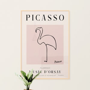 Pablo Picasso Printable Art - Picasso Poster, Picasso Wall Art, Flamingo Wall Art, Flamingo Print, Museum Exhibition, INSTANT DOWNLOAD
