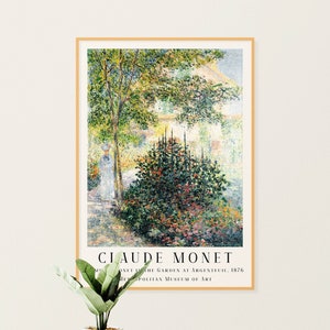 Claude Monet Printable Art - Garden at Argenteuil, Monet Wall Art, Monet Poster, Monet Exhibition Poster, Museum Exhibition,INSTANT DOWNLOAD