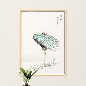 Japanischer Kranich druckbare Kunst | Vintage Kranich Wandkunst, Vogel Druck, Kranich Dekor, Strand Haus Dekor Dekor, Büro Dekor, DIGITAL DOWNLOAD
