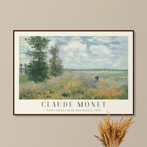 Claude Monet Printable Art - Poppy Fields, Landscape Print, Monet Wall Art, Monet Poster, Monet Exhibition Poster, INSTANT DOWNLOAD