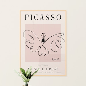Pablo Picasso Printable Art - Picasso Poster, Picasso Wall Art, Butterfly Wall Art, Butterfly Print, Museum Exhibition, INSTANT DOWNLOAD