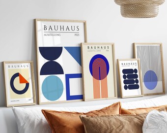 Bauhaus Kunstdrucke 5er Set: Mid Century Modern Wanddekoration (Digitaler Download)