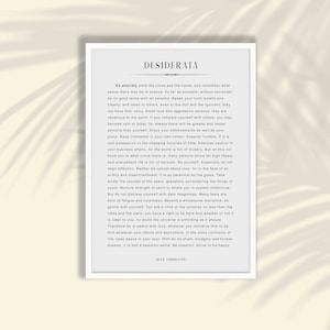 Desiderata Poem Printable Art - Desiderata Print, Poem Wall Art, Desiderata Poster, Quote Wall Art Print, Literature Print, DIGITAL DOWNLOAD