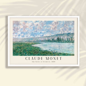 Claude Monet Printable Art - The Seine at Vetheuil, Monet Wall Art, Monet Poster, Seascape Print,Museum Exhibition,INSTANT DOWNLOAD