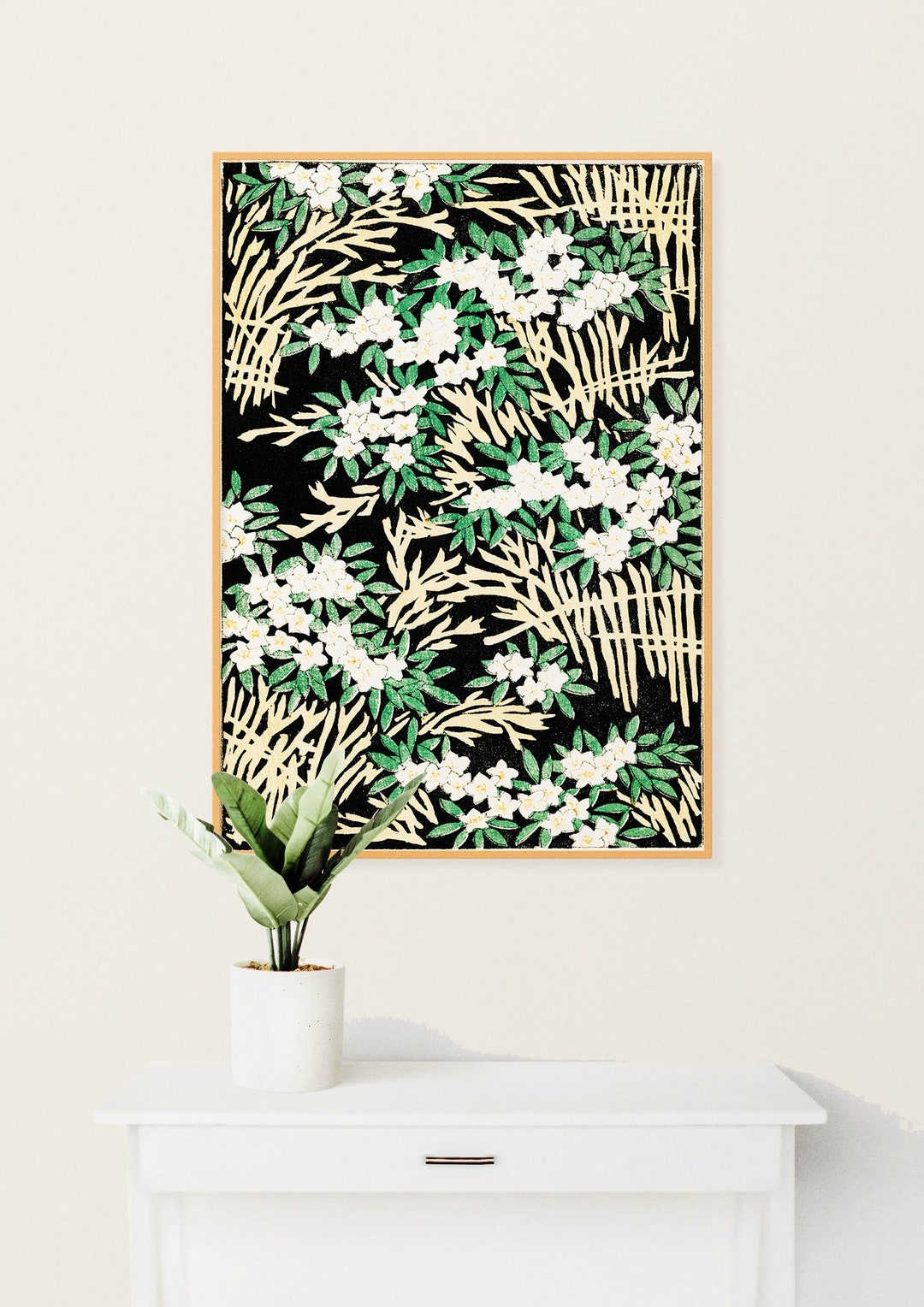 Japanese Woodblock Printable Art Japanese Print, Japanese Floral Art