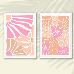 Pink Matisse Prints Set of 2 NO2 | Matisse Wall Art, Matisse Poster Set, Boho Floral Printable Art, Bedroom Wall Decor, Modern Wall Art
