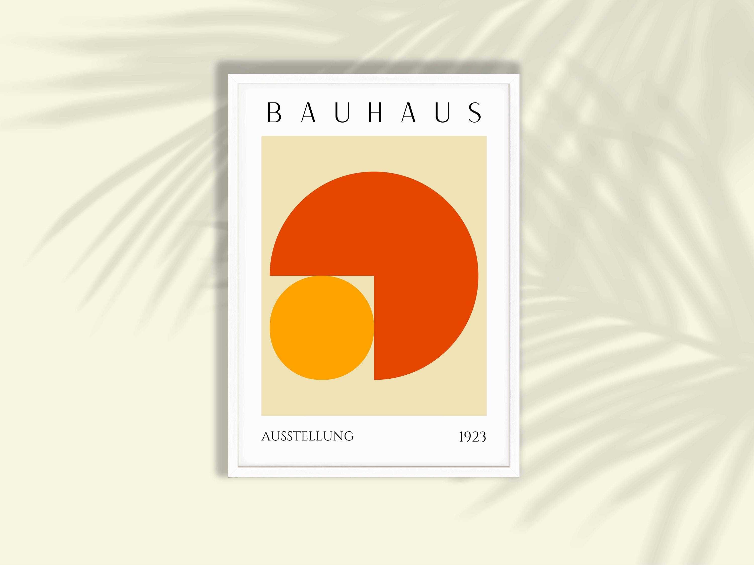 Orange Bauhaus Art Print - Geometric Wall Art, Museum Exhibition Poster ...