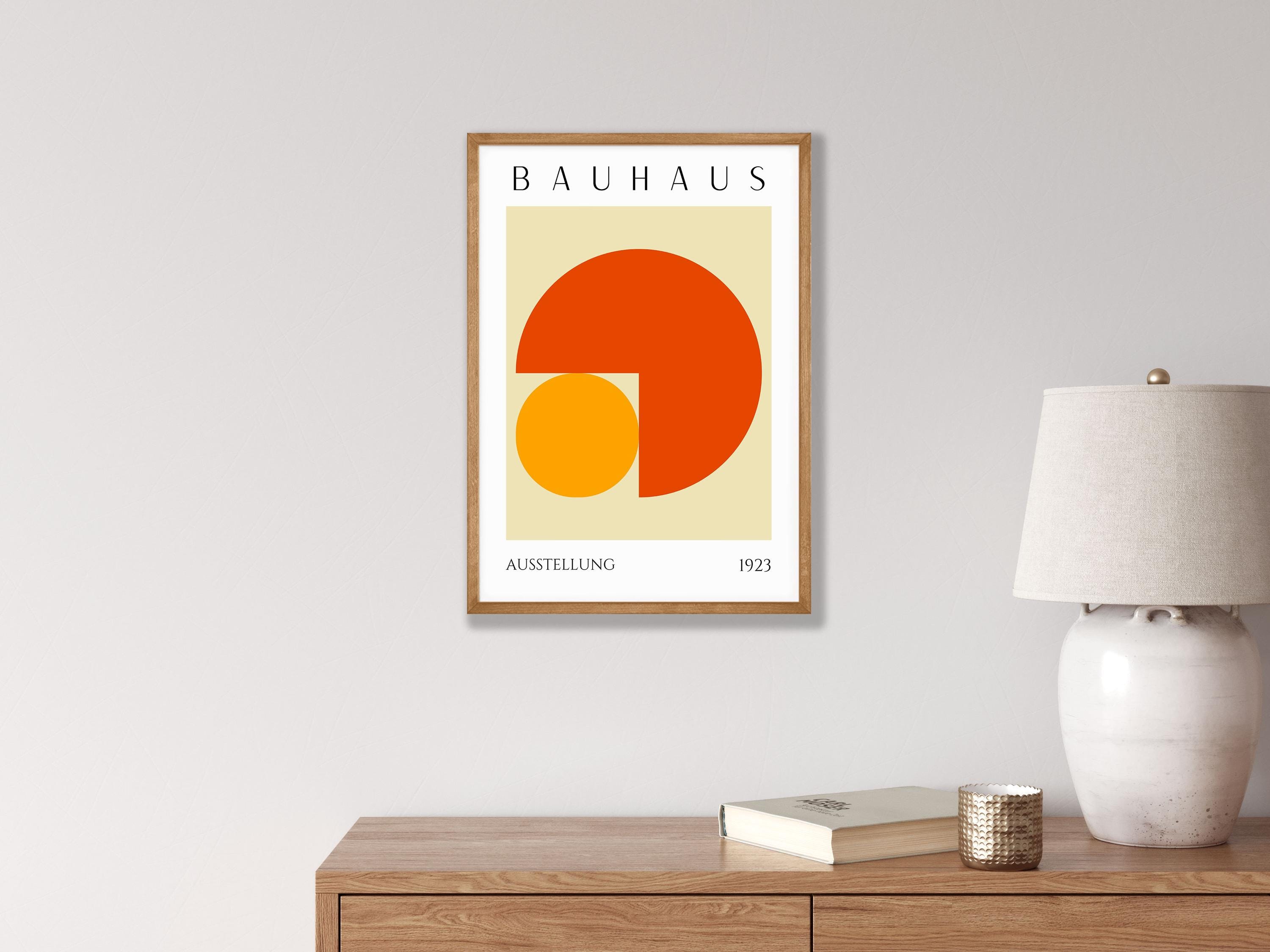 Orange Bauhaus Art Print - Geometric Wall Art, Museum Exhibition Poster ...
