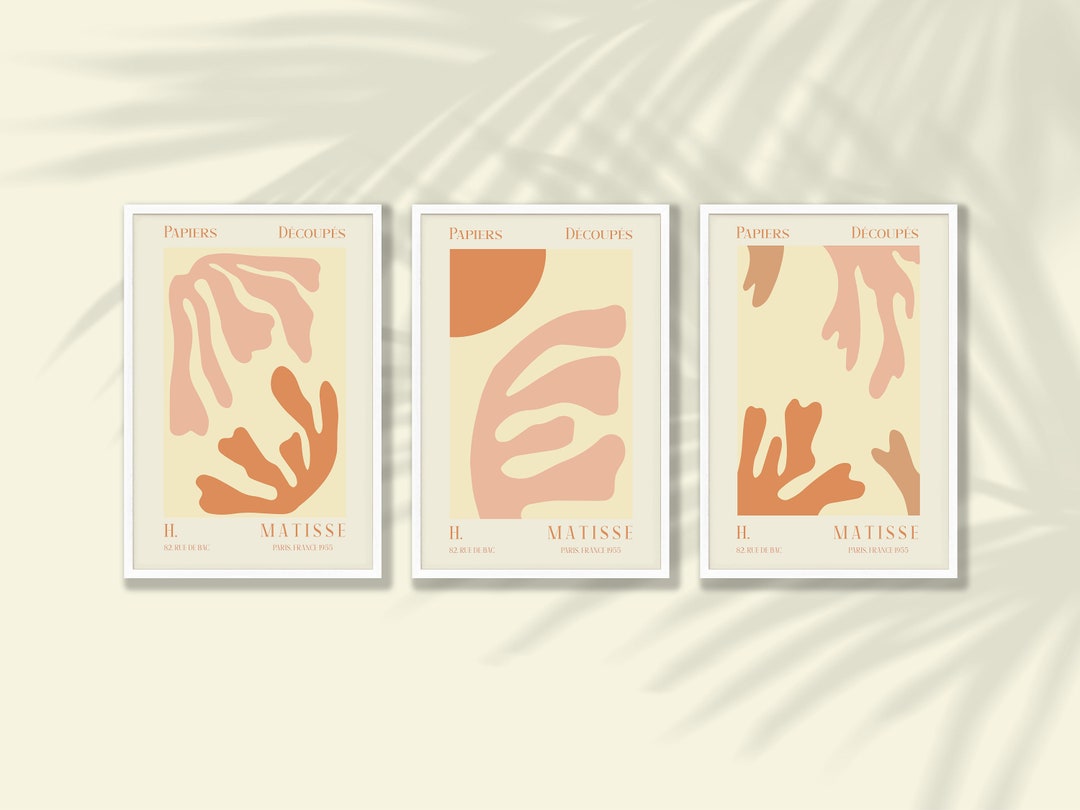 Pink Matisse Prints Set of 3 | Matisse Wall Art, Matisse Poster Set ...