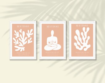 Rosa Matisse konsttryckset: Modern minimalistisk inredning (digitala tryck)