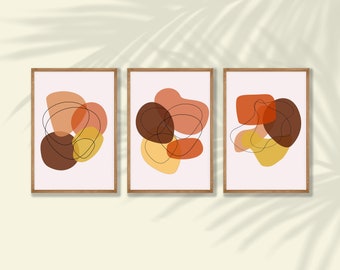 Abstract Geometric Prints: Boho Mid-Century Modern Wall Art (Digital Download)