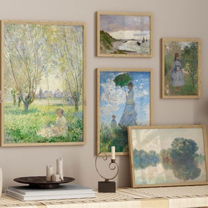 Monet Set of 5 Prints - Monet Wall Art, Eclectic Gallery Wall Set, Claude Monet Print, Monet Exhibition Poster, Living Room Decor, PRINTABLE