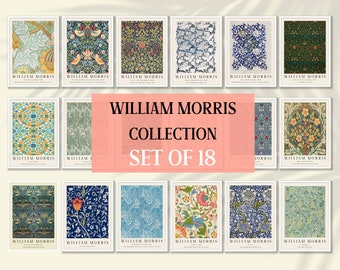 William Morris Prints Set of 18 - Printable Wall Art, William Morris Poster, William Morris Wall Art, Art Exhibition Poster,INSTANT DOWNLOAD