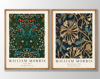 William Morris Printable Art Set of 2 - William Morris Poster, William Morris Wall Art, Floral Wall Art, Museum Exhibition, INSTANT DOWNLOAD