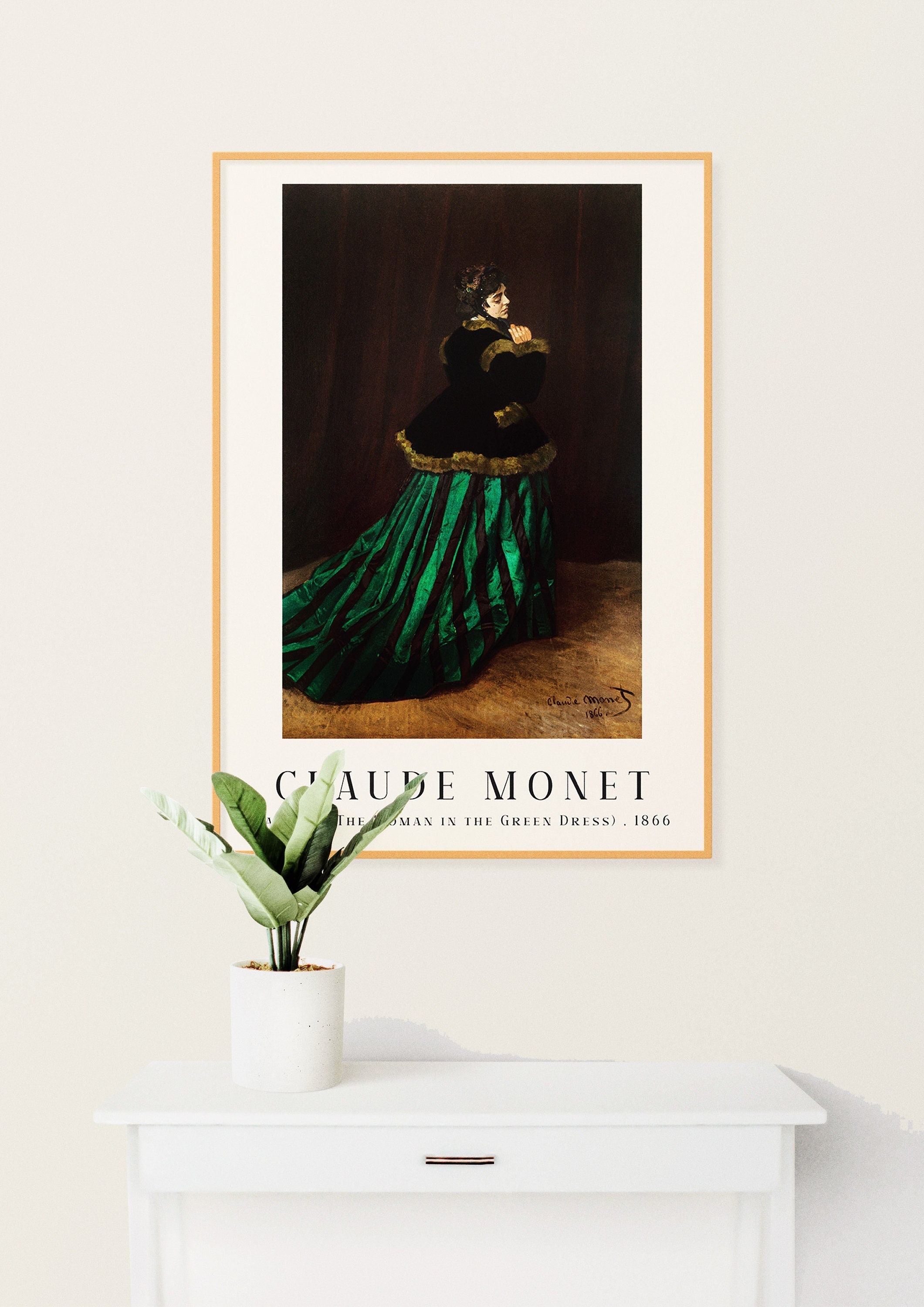 Monet Woman in Green Dress Print: Vintage Portrait Art (Instant Download)