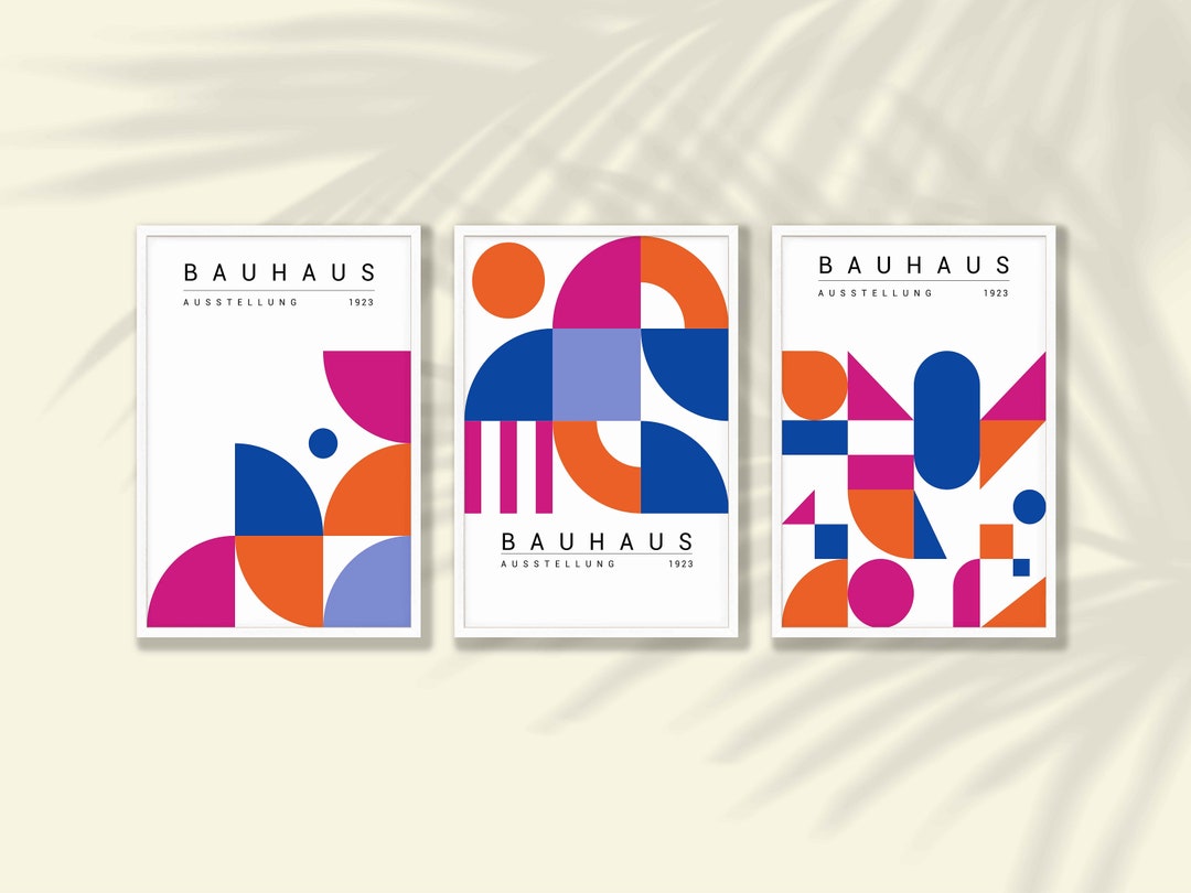 Bauhaus Prints Set of 3 No5 | Mid Century Art Prints, Bauhaus Poster ...