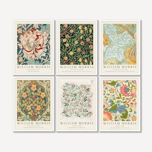 William Morris Prints Set of 6 - Printable Art, William Morris Poster, William Morris Wall Art, Museum Exhibition Poster, INSTANT DOWNLOAD
