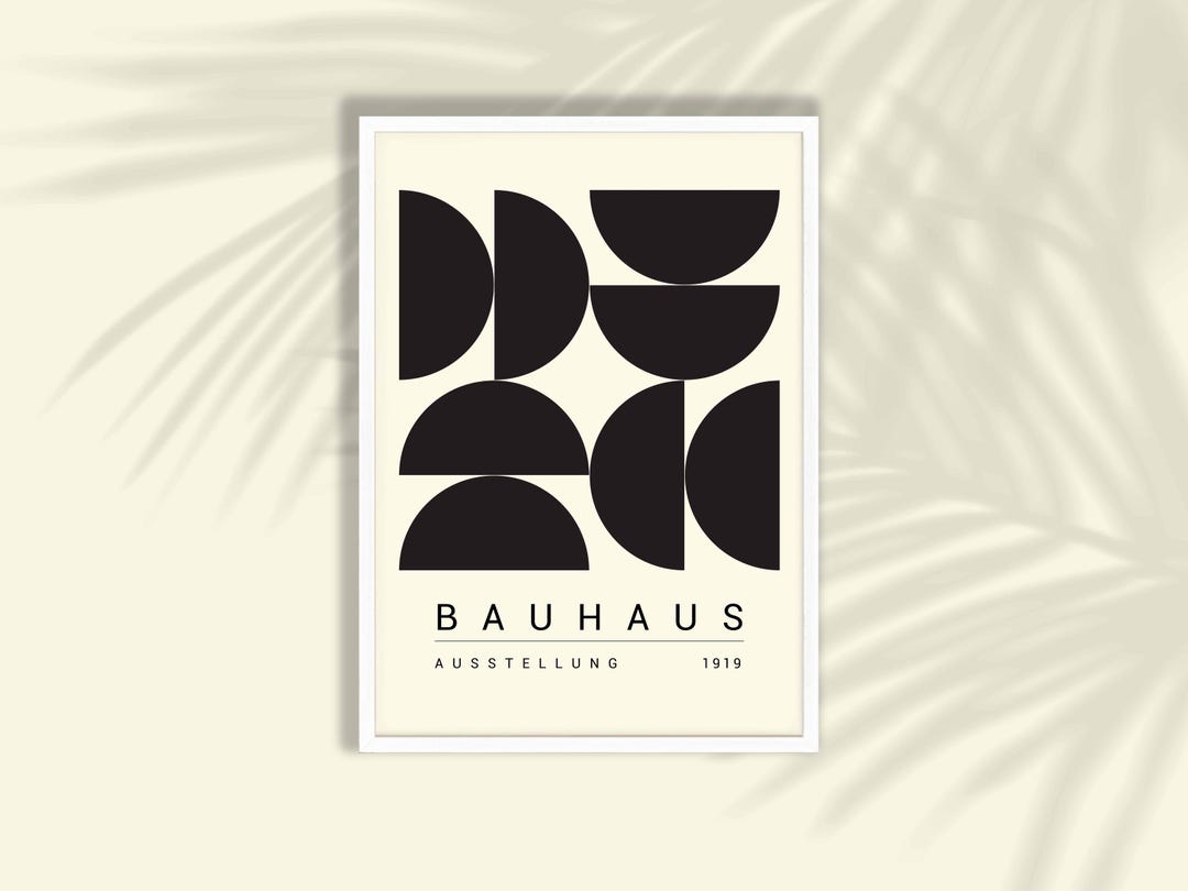 Black Bauhaus Art Print - Geometric Wall Art, Museum Exhibition Poster ...