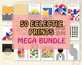 Bauhaus Print Set: 50 Eclectic Wandkunst (Digitaler Download)