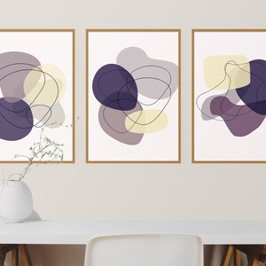 Purple Boho Wall Art Prints | Mid Century Art Prints, Geometric Prints, Modern Wall Art Decor, Minimalist Digital Print,Boho Style Art Print