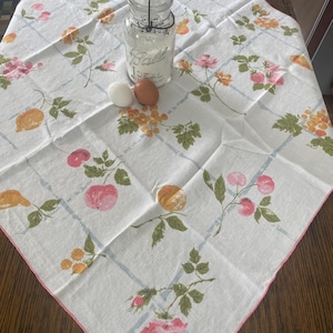 Vintage Kitchen Tablecloth Card Table Tablecloth with Fruit
