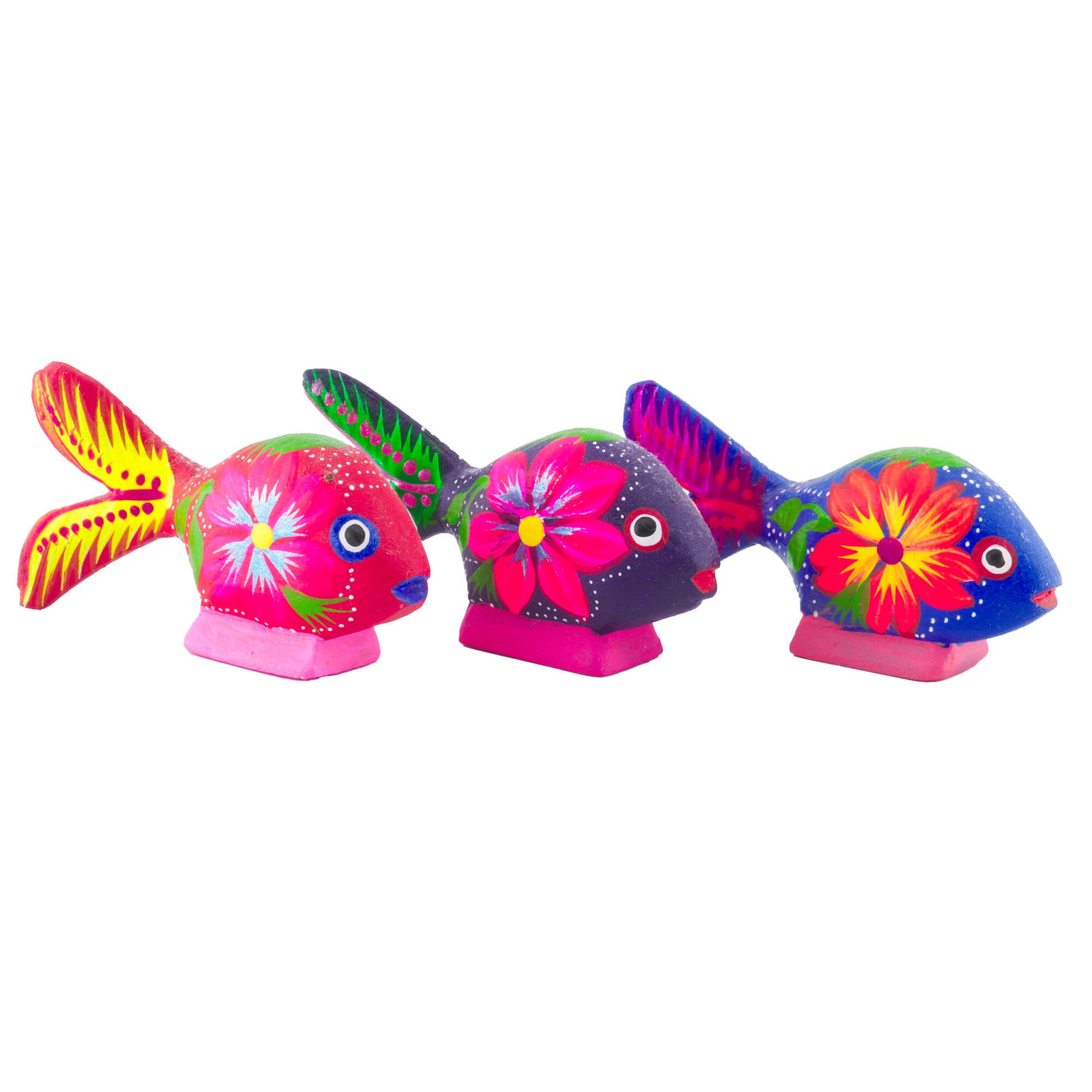 Alebrijes Fish Trio Wood Carving Nursery Decor Mexican - Etsy